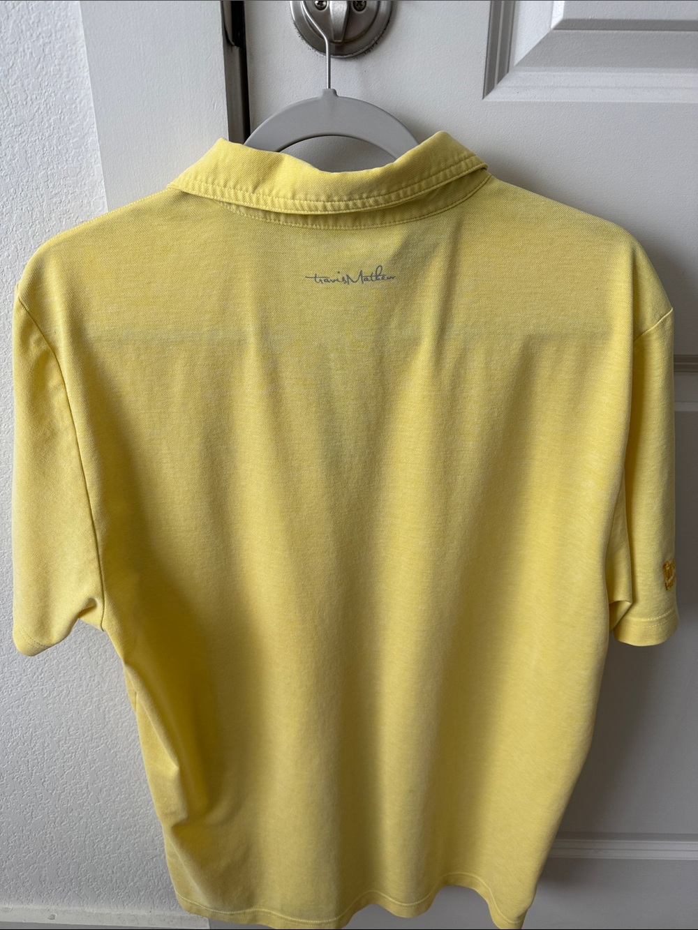 Travis Mathew Men’s Yellow Polo with Gray Trim - Picture 5 of 7